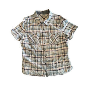 Carhartt ShirtMulticolor Plaid Womens Sz XL Short Sleeve Button Up Brogan